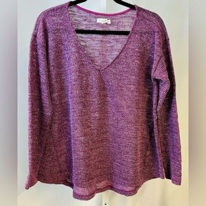 Aeropostle Purple‎ Sheer Shimmery Metallic Lightweight Knit Sweater size XL
